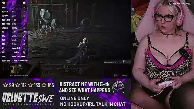 Snapshot of VelvetteSWE chatting on July 8, 2026, 9:04 pm VelvetteSWE online show from July 8, 2026, 9:04 pm