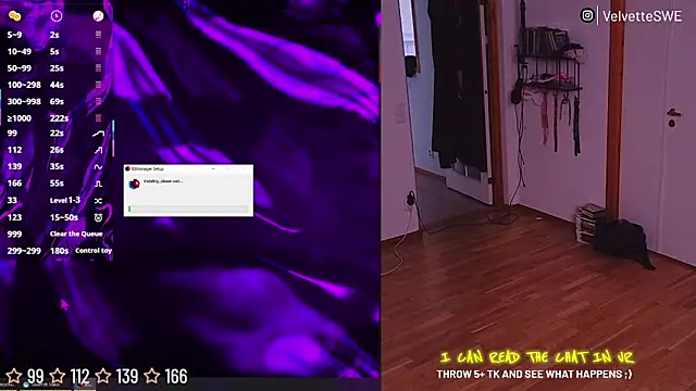 Snapshot of VelvetteSWE chatting on July 18, 2026, 5:16 am VelvetteSWE online show from July 18, 2026, 5:16 am