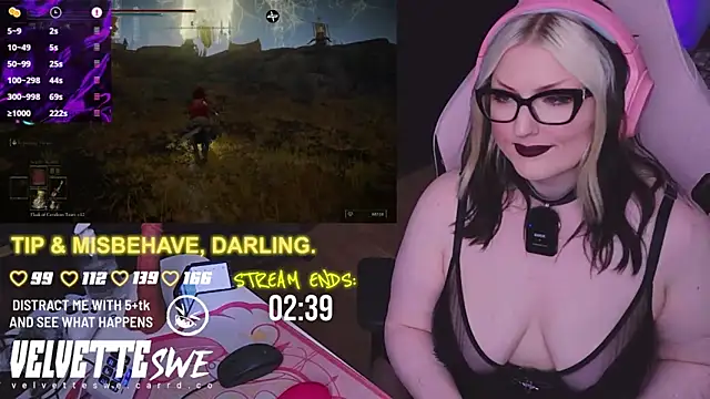 Snapshot of VelvetteSWE chatting on August 2, 2026, 8:12 am VelvetteSWE online show from August 2, 2026, 8:12 am
