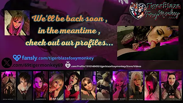 TigerBlazeFoxyMonkey online show from March 5, 2026, 2:57 pm