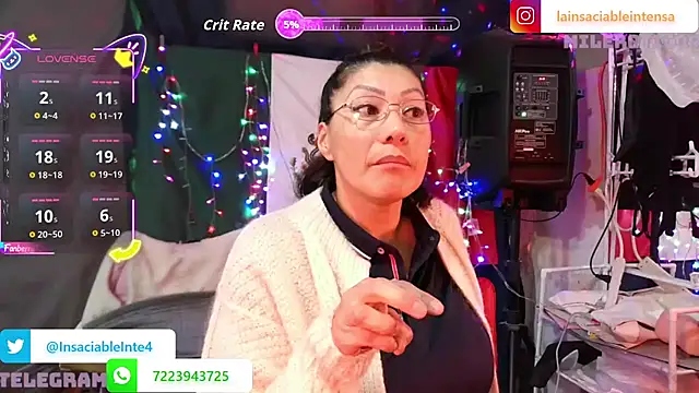 LaInsaciableIntensa online show from March 16, 2026, 1:02 am