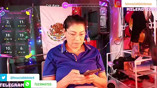 Snapshot of LaInsaciableIntensa chatting on April 26, 2026, 1:36 am LaInsaciableIntensa online show from April 26, 2026, 1:36 am