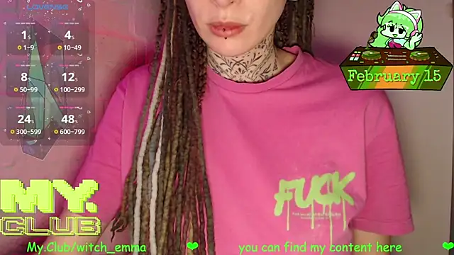 Witch Emma online show from February 15, 2026, 7:02 pm